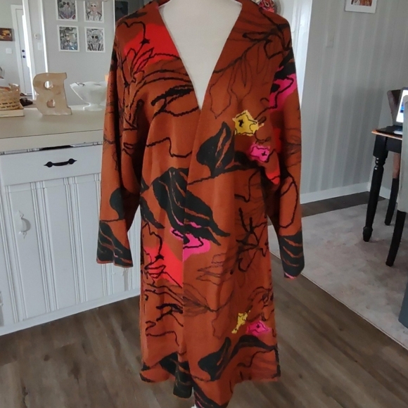 Bel Kazan Anthropologie Cardigan Sweater Open Front Laurie Knit OS one Size EUC - Picture 3 of 6